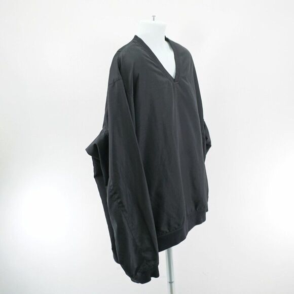 Aquity Black Nylon Trim Windbreaker V-Neck 2XL‎ Jacket Pullover - Picture 7 of 9